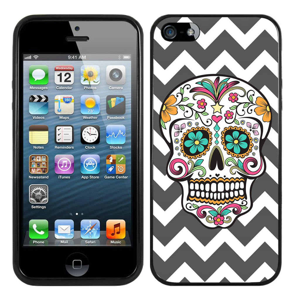 day of the dead on chevron Black iPhone 5 5S Case